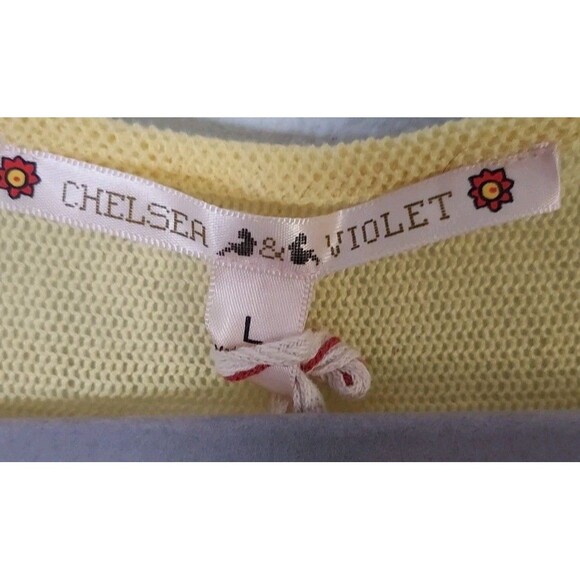 Chelsea & Violet Yellow Sleeveless Sheer Top Woman's Large - Cotton/poly NEW - Picture 3 of 6